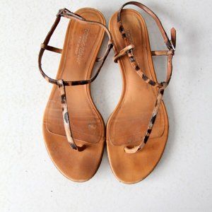 Dolce & Gabbana animal print thong ankle strap leather